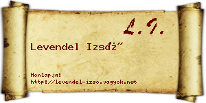 Levendel Izsó névjegykártya